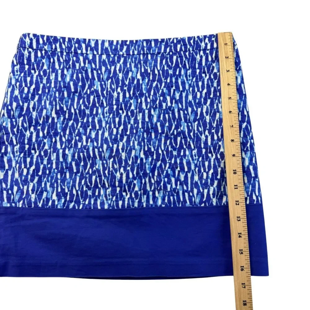 Michael Kors Skirt Women's 6 Blue Mini LOT of 2 Cotton Blend Back Zip Lined Cute